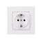 Розетка 1-я с/з белый 9004 JAZZ LUXEL