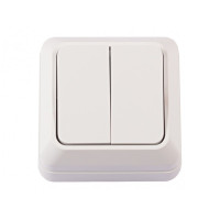 Выключатель 2-кл накладной белый 2003 OPERA LUXEL