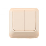 Выключатель 2-кл кремовый накладной 2303 OPERA LUXEL