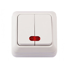 Выключатель 2-кл ж/п накладной белый 2006 OPERA LUXEL