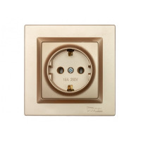 Розетка 1-я с/з бронза 9604 JAZZ LUXEL