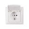 Розетка 1-на с/з с крышкой белая 3011 PRIMERA LUXEL