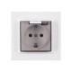 Розетка 1-на с/з с крышкой белая 9011 JAZZ LUXEL