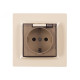 Розетка 1-я с/з с крышкой крем 9311 JAZZ LUXEL