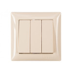 Выключатель крем 3-кл 3313 PRIMERA LUXEL