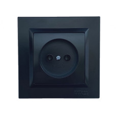 Розетка 1-на б/з черная+белый механизм 9101+9001 JAZZ LUXEL