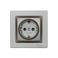 Розетка 1-я с/с графит+белый механизм 9704Н+9004 JAZZ LUXEL
