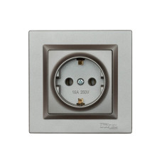 Розетка 1-я с/с графит+белый механизм 9704Н+9004 JAZZ LUXEL