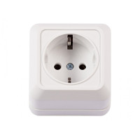 Розетка 1-я с/з накладная белый 2004 OPERA LUXEL