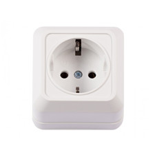 Розетка 1-я с/з накладная белый 2004 OPERA LUXEL