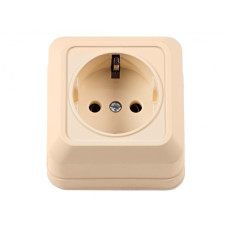 Розетка 1-я с/з накладная крем 2304 OPERA LUXEL