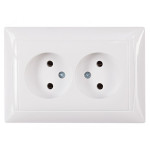 Розетка 2-х б/з белая 3007 PRIMERA LUXEL
