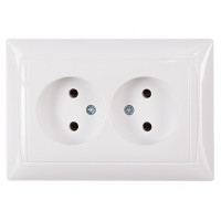 Розетка 2-х б/з белая 3007 PRIMERA LUXEL