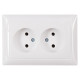 Розетка 2-х б/з белая 3007 PRIMERA LUXEL
