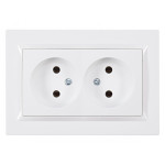 Розетка 2-на б/з белый 9007 JAZZ LUXEL