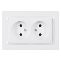 Розетка 2-на б/з белый 9007 JAZZ LUXEL