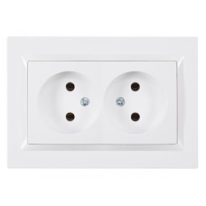 Розетка 2-на б/з белый 9007 JAZZ LUXEL