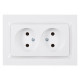Розетка 2-на б/з белый 9007 JAZZ LUXEL