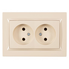 Розетка 2-на б/з крем 9307 JAZZ LUXEL