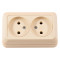 Розетка 2-х б/з накладная крем 2307 OPERA LUXEL