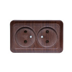 Розетка 2-на б/з накладная вишня 2907 OPERA LUXEL