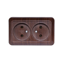 Розетка 2-на б/з накладная вишня 2907 OPERA LUXEL