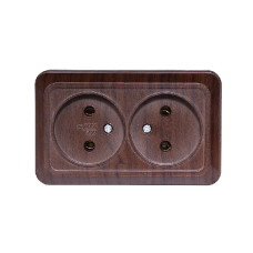 Розетка 2-на б/з накладная вишня 2907 OPERA LUXEL