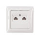Розетка 2-х компьютерная белая 3028 PRIMERA LUXEL