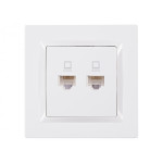 Розетка 2-х компьютерная белая 9028 JAZZ LUXEL