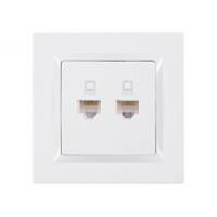 Розетка 2-х компьютерная белая 9028 JAZZ LUXEL