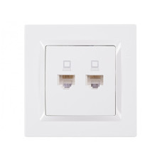 Розетка 2-х компьютерная белая 9028 JAZZ LUXEL