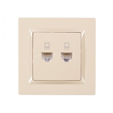 Розетка 2-х компьютерная крем 9328 JAZZ LUXEL