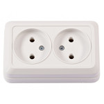 Розетка 2-х накладная белый 2007 OPERA LUXEL