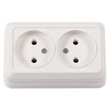 Розетка 2-х накладная белый 2007 OPERA LUXEL