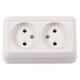 Розетка 2-х накладная белый 2007 OPERA LUXEL