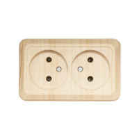 Розетка 2-х накладная сосна 2807 OPERA LUXEL