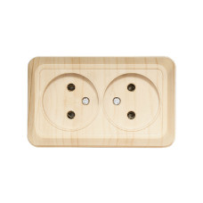 Розетка 2-х накладная сосна 2807 OPERA LUXEL