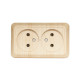 Розетка 2-х накладная сосна 2807 OPERA LUXEL