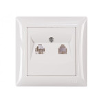Розетка 2-х телефонная белый 3014 PRIMERA LUXEL