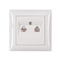 Розетка 2-на телефонна білий 3014 PRIMERA LUXEL