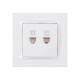 Розетка 2-х телефонная белый 9014 JAZZ LUXEL