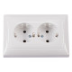 Розетка 2-я с/з белая 3008 PRIMERA LUXEL