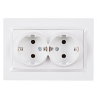 Розетка 2-я с/з белый 9008 JAZZ LUXEL