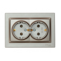 Розетка 2-я с/с графит+белый механизм 9708Н+9008 JAZZ LUXEL