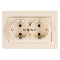 Розетка 2-я с/з крем 9308 JAZZ LUXEL