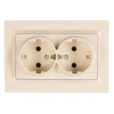 Розетка 2-я с/з крем 9308 JAZZ LUXEL