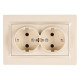 Розетка 2-я с/з крем 9308 JAZZ LUXEL