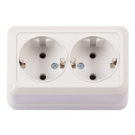 Розетка 2-я с/з накладная белый 2008 OPERA LUXEL