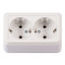 Розетка 2-я с/з накладная белый 2008 OPERA LUXEL