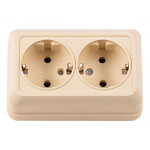 Розетка 2-я с/з накладная крем 2308 OPERA LUXEL